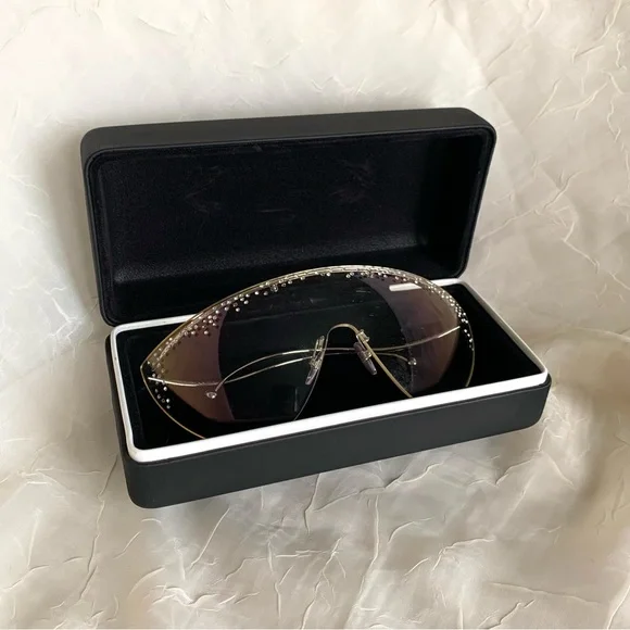 ☆*:. o o .:*☆ Givenchy Diamond Rhinestone Shield Sunglasses